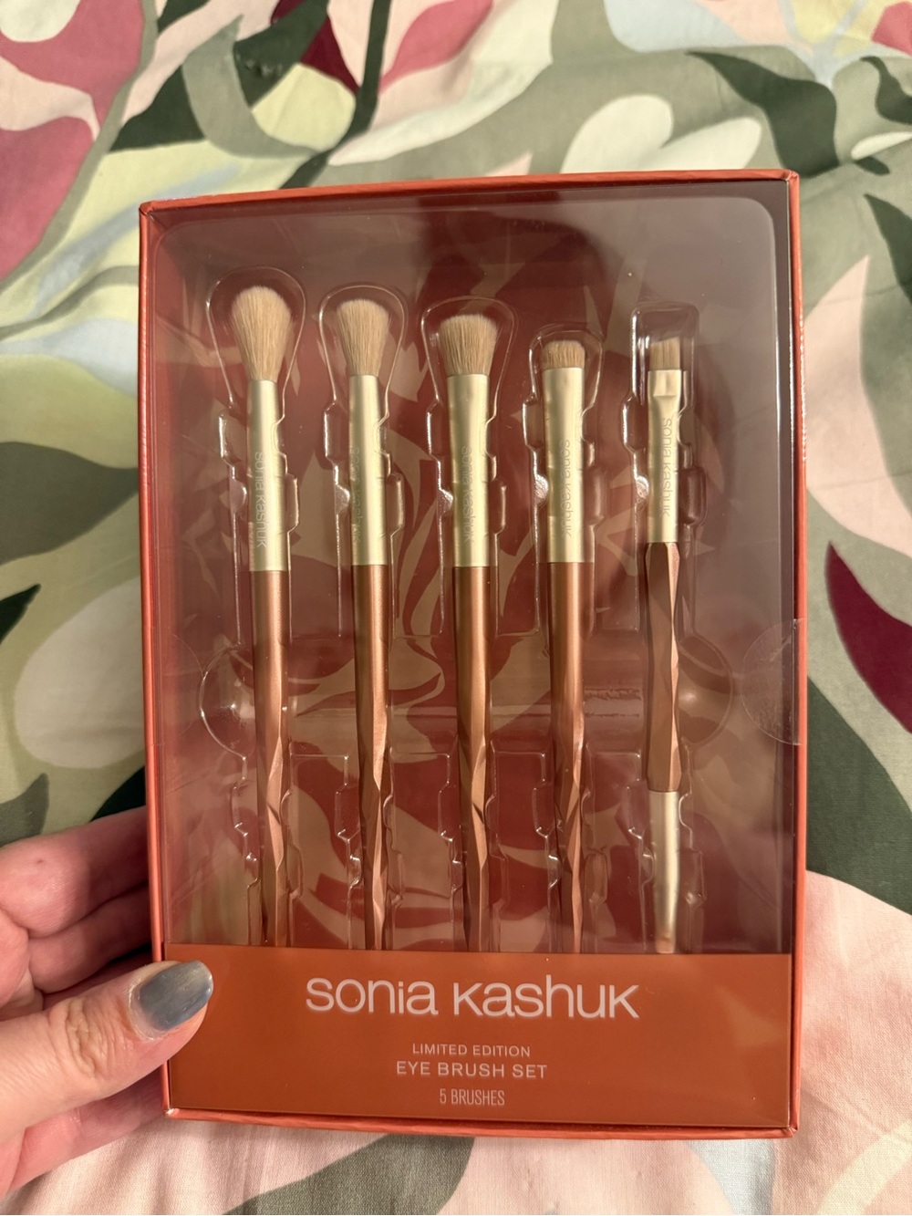 Sonia Kashuk 5-Piece Eye Brush Set - Peach and Gold Handles